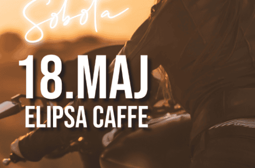 Plakat za motoristični dogodek Moto sobota v Elipsa Caffe, 18.5. 2024