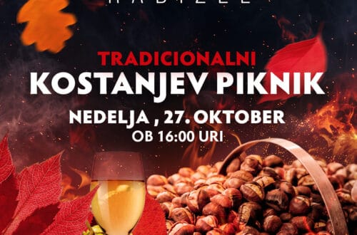 Plakat za Tradicionalni kostanjev piknik v najboljši kavarni v Radizelu - Elipsa Caffe.