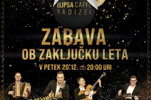 Plakat zabava ob zaključku leta v Elipsa Caffe v Radizelu